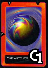 The Watcher - Swirled gold/red star on blue sphere